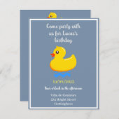 gele rubbereend - verjaardagsfeest kaart (Voorkant / Achterkant)