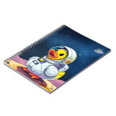 Gele rubberen eend op de maan notitieboek (Linkerzijde)