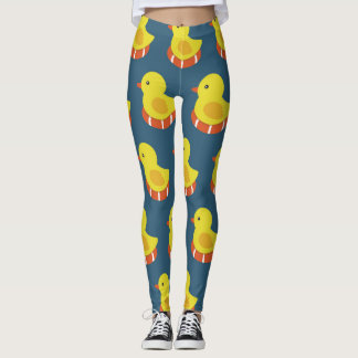 Gele rubberen eend, schattig, naadloos patroon. leggings