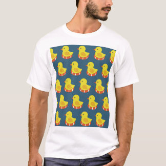 Gele rubberen eend, schattig, naadloos patroon. t-shirt