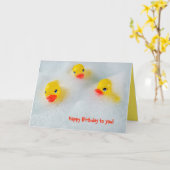 gele rubberen eenden in een bubbelbad kaart (Gele Bloem)