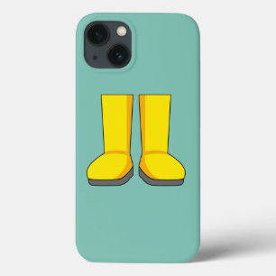 Gele rubberen regenlaarzen iPhone 13 hoesje