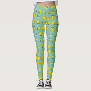 Gele rubberen regenlaarzen leggings