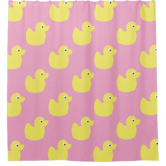 Gele rubberkokers douchegordijn (Voorkant)