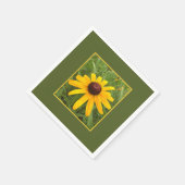 Gele rudbeckia-bloem, omgevormd servet (Hoek)