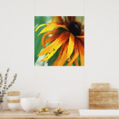 Gele Rudbeckia Flower Macro Abstract Poster (Keuken)