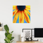 Gele Rudbeckia Flower Macro Abstract Poster (Thuiskantoor)