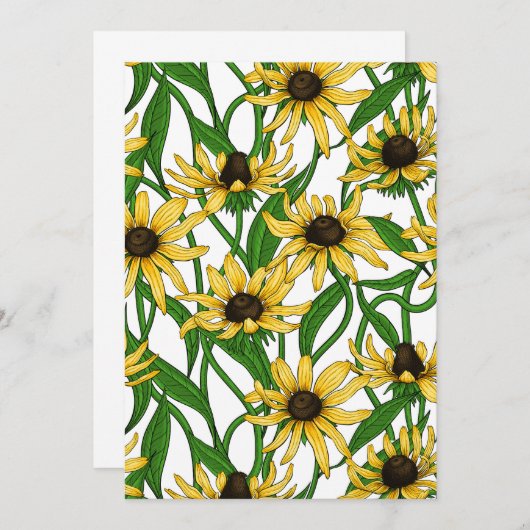 Gele Rudbekia op wit (Voorkant / Achterkant)