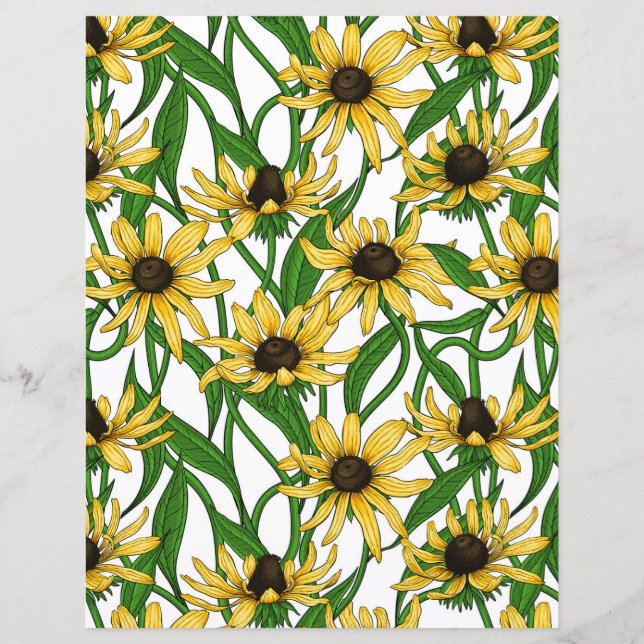 Gele Rudbekia op wit (Voorkant)