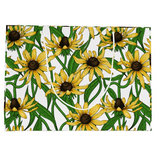 Gele Rudbekia op wit Groot Cadeauzakje (Achterkant)