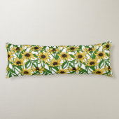 Gele Rudbekia op wit Lichaamskussen (Achterkant)