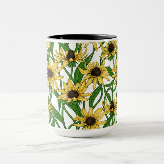 Gele Rudbekia op wit Mok (Midden)