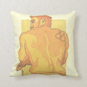 Gele rug jockstrap werp kussen
