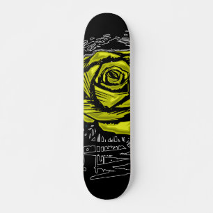Gele Ruwroos Graffiti Kunst • Urbane Straat Skateboard