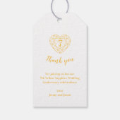 Gele Sapphire 7e trouwdag hart Cadeaulabel (Achterkant)
