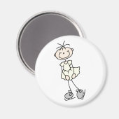 Gele schaatser meisje magneet (Voorkant / Achterkant)