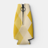 Gele schaduw Rhombus vorm patroon Flesjeskoeler (Achterkant)