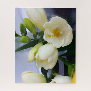 Gele schaduwen op witte diepte legpuzzel