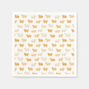Gele Schapen Vintage Lint Baby Shower Servet