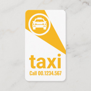 gele schijnwerper op taxichauffeur visitekaartje
