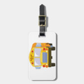 Gele schoolbus bagage labels (Voorkant verticaal)