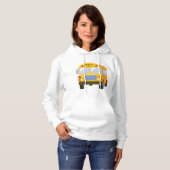 Gele schoolbus dames hoodie (Voorkant volledig)