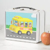 Gele schoolbus met gelukkige Kinder gepersonalisee (In situ)