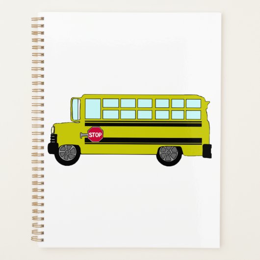 Gele schoolbus met stopbord planner (Voorkant)