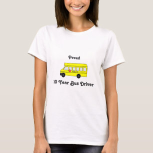 Gele schoolbus met stopteken t-shirt