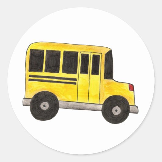 Gele schoolbus Sticker leraar onderwijs (Voorkant)