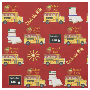 Gele schoolbus stof