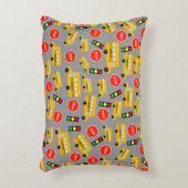 Gele schoolbus Stop Sign Traffic Lights Patroon Accent Kussen (Voorkant(Verticaal))