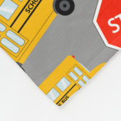 Gele schoolbus Stop Sign Traffic Lights Patroon Fleece Deken (Hoek)