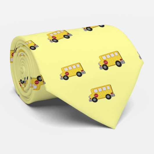 Gele schoolbus stropdas (Opgerold)