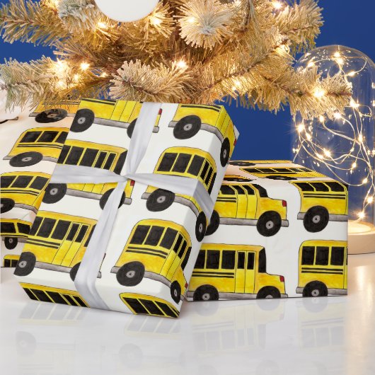 Gele schoolbus Stuurprogramma leraar onderwijs - o Cadeaupapier (Feestdagen)