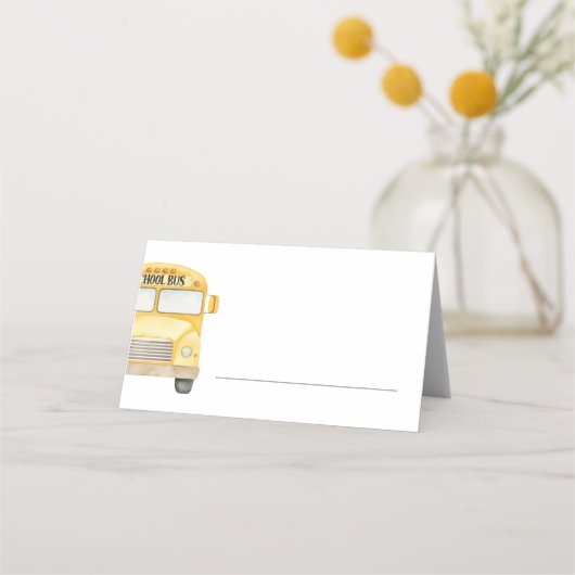 Gele schoolbus vult buffet in (Voorkant)