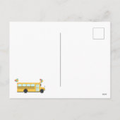 Gele schoolbusfeestklas feestdagenkaart (Achterkant)