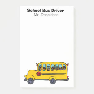 Gele schoolbuswaardering post-it® notes