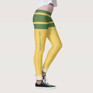 Gele schoolpotlooddocenten Gepersonaliseerd Leggings