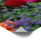 Gele schutting met bloementuin in poster (Hoek)