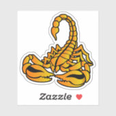 Gele Scorpion, tribale kunststijl Sticker (Vel)