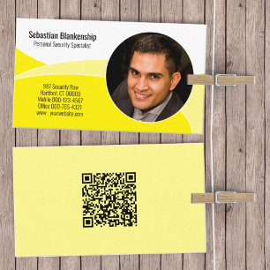 Gele Security Professional Custom Photo QR Code Visitekaartje