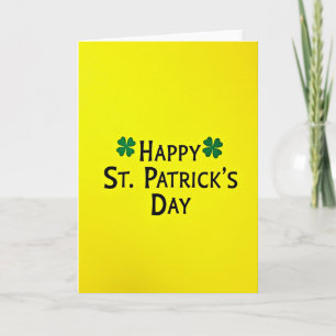 Gele Shamrocks St. Patricks kaart