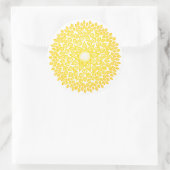Gele Shining Sun Mandala Ronde Sticker (Tas)