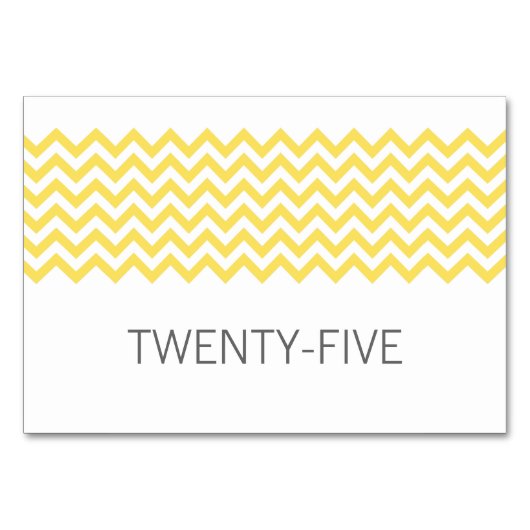 Gele Simple Chevron Table Kaart (Voorkant)