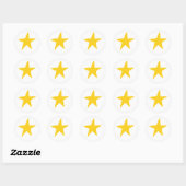 Gele Simple Star Round Sticker (Vel)