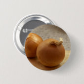 Gele sinaasappelgroenten ronde button 5,7 cm (Voorkant /achterkant)