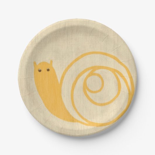 Gele slak op de achtergrond van Cream Papieren Bordje (Voorkant)