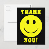 Gele Smiley Bedankt Briefkaart (Voorkant / Achterkant)