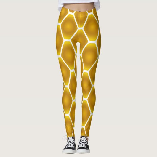 Gele Snake Diamond Print Leggings (Voorkant)